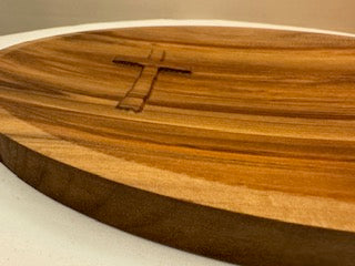 Handcrafted Wooden Cross Catch-All Tray-Unique Sweet Gum Valet Tray-Religious Gift-custom engraving-Rustic Nightstand or Entryway Organizer