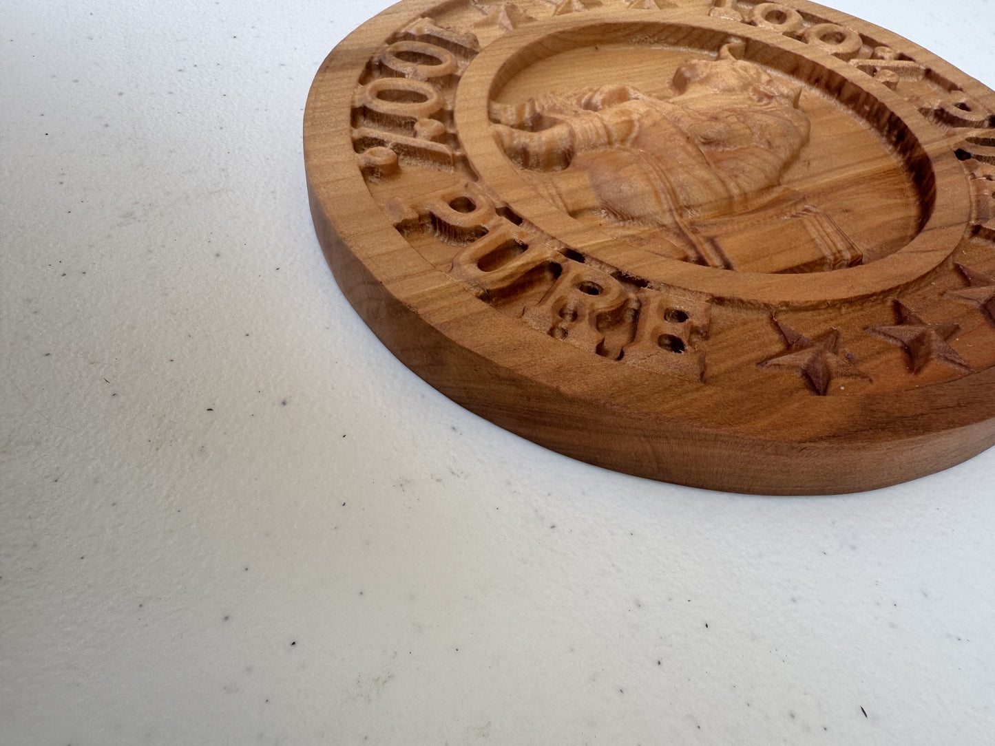 Funny 3D Carved Wood Sign, Bull on Toilet, Rustic Gag Gift