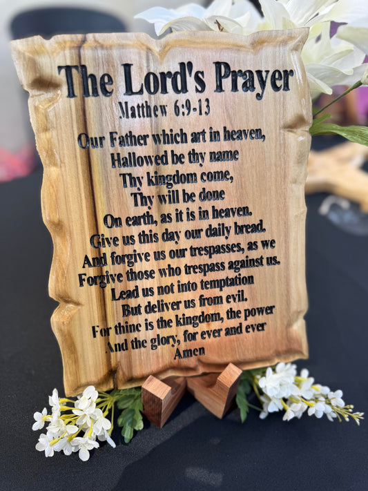 Engraved Lord's Prayer Wall Plaque-Handcrafted Poplar Wood-Christian Home Decor-Hand Carved Religious Gift-Matthew 6:9-13- Wall Art